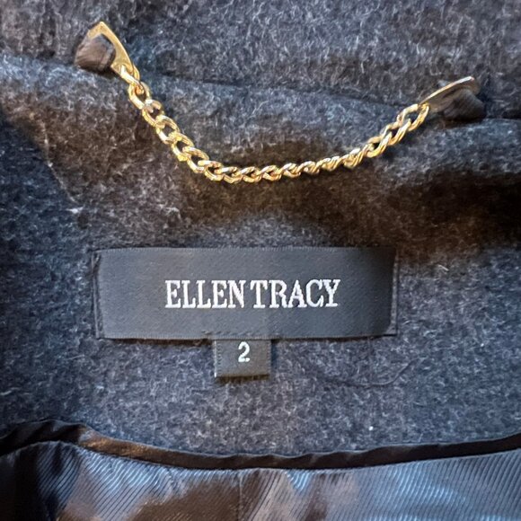 Ellen Tracy Faux Leather Trim Duffle Coat, Size 2 - Picture 5 of 8